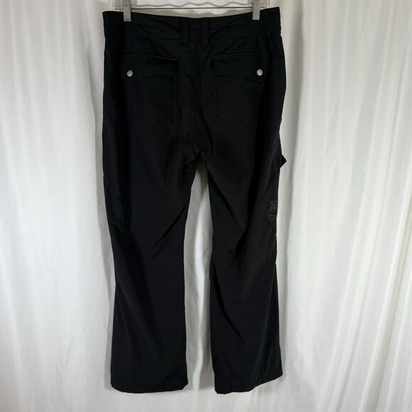 Eddie Bauer Fleece Lined Pants Women's 8 Petite Black Button Snap Cargo Pockets - Picture 11 of 13